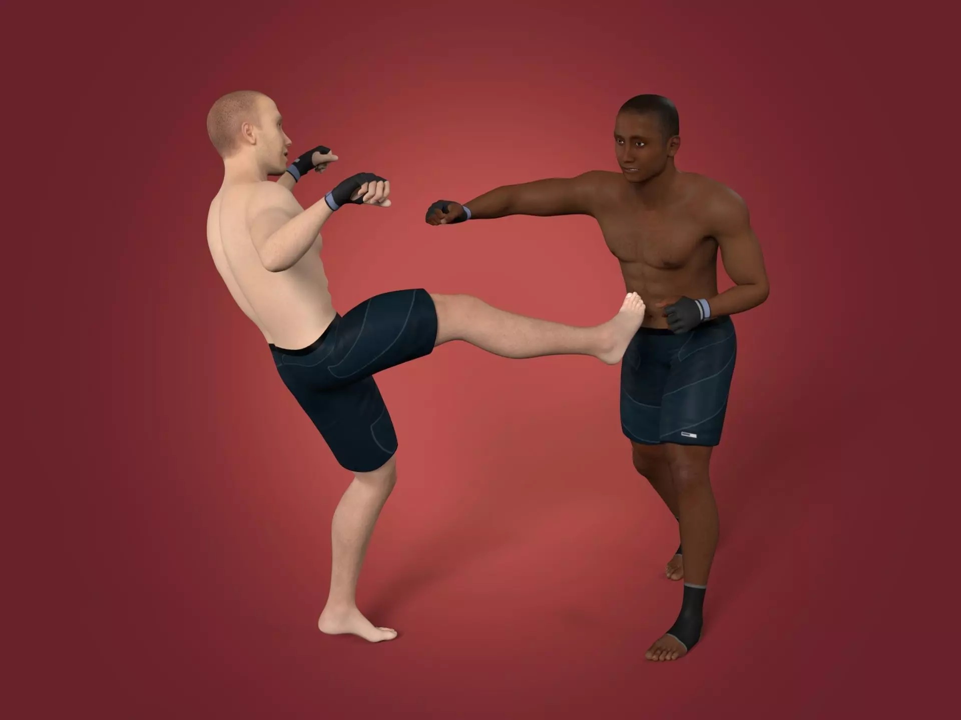 Athlete - MMA Fighter - UFC - Martial Art - Box - Kickboxing Low-poly 3D model_0