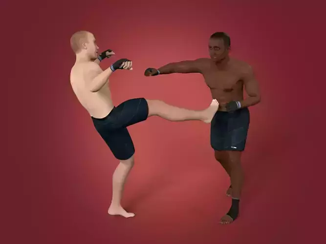 Athlete - MMA Fighter - UFC - Martial Art - Box - Kickboxing  Low-poly 3D model