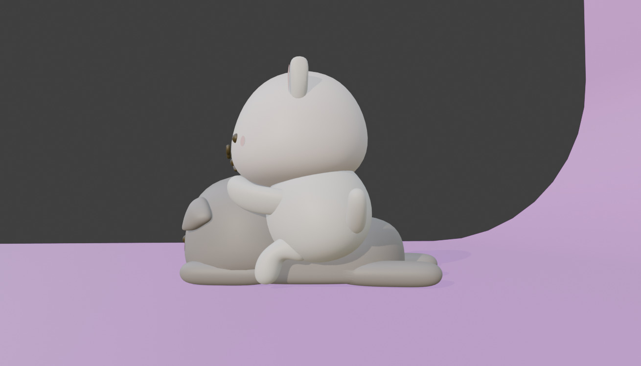 Peach and Goma 3D model_1
