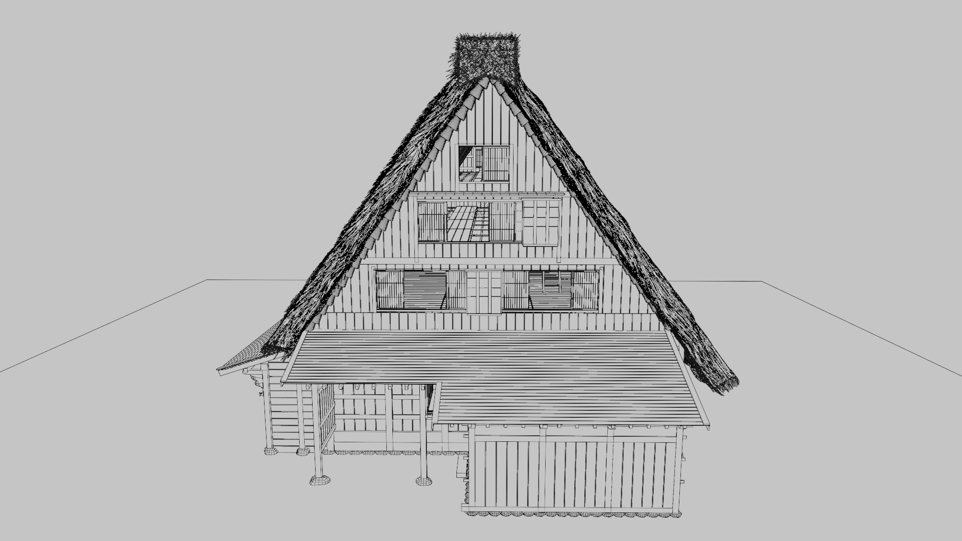 Japanese important cultural properties Ooto house 3D model_11