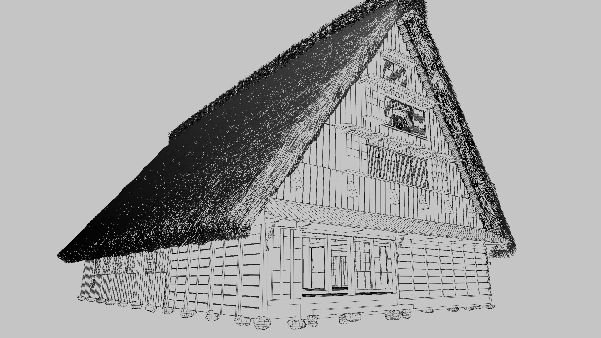 Japanese important cultural properties Ooto house 3D model_17