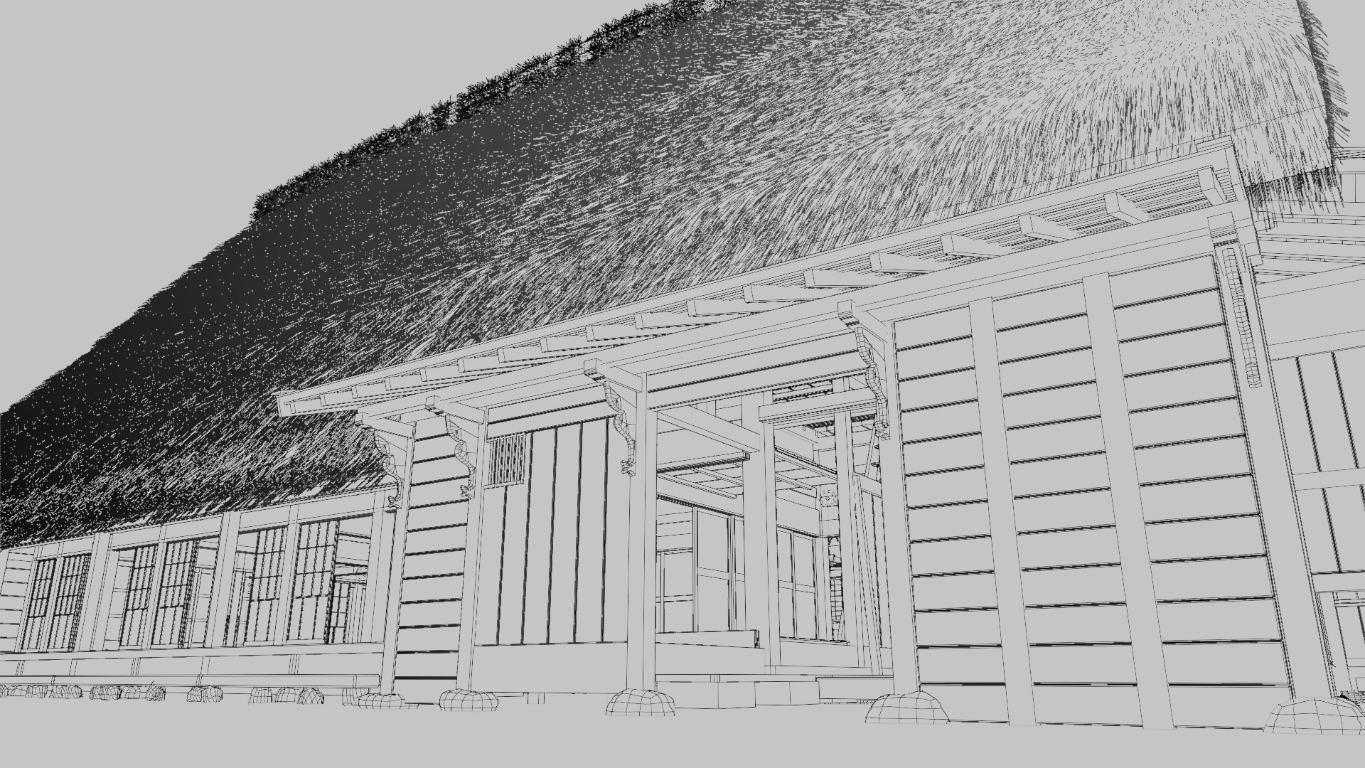 Japanese important cultural properties Ooto house 3D model_12