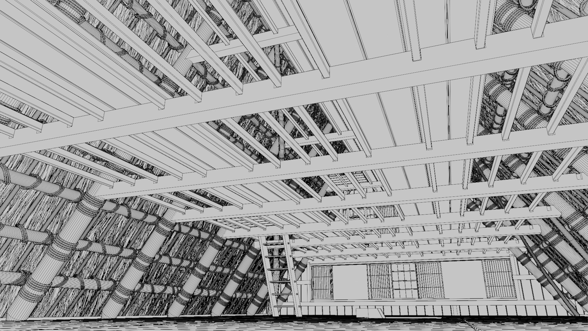 Japanese important cultural properties Ooto house 3D model_14