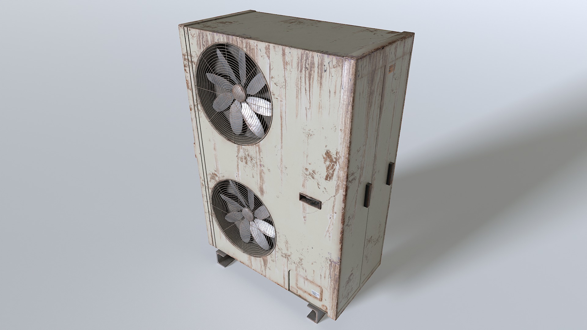 Rusty Rooftop AC hvac unit 2 Low-poly 3D model_6