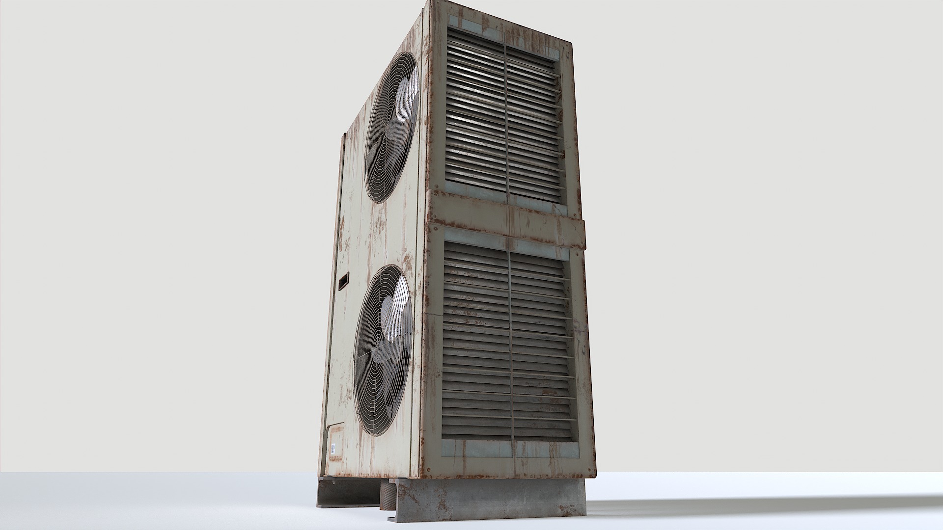 Rusty Rooftop AC hvac unit 2 Low-poly 3D model_14
