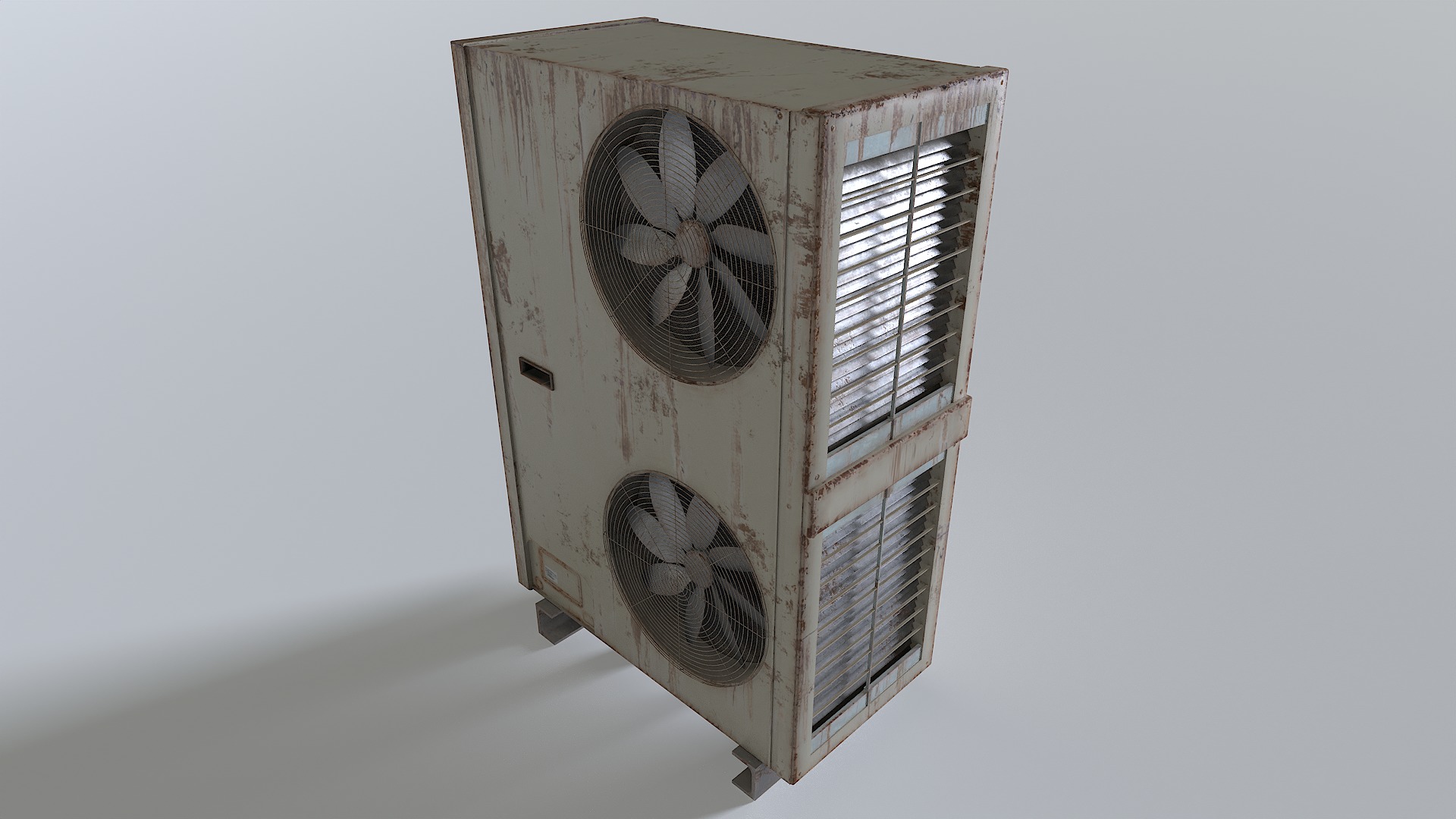 Rusty Rooftop AC hvac unit 2 Low-poly 3D model_10
