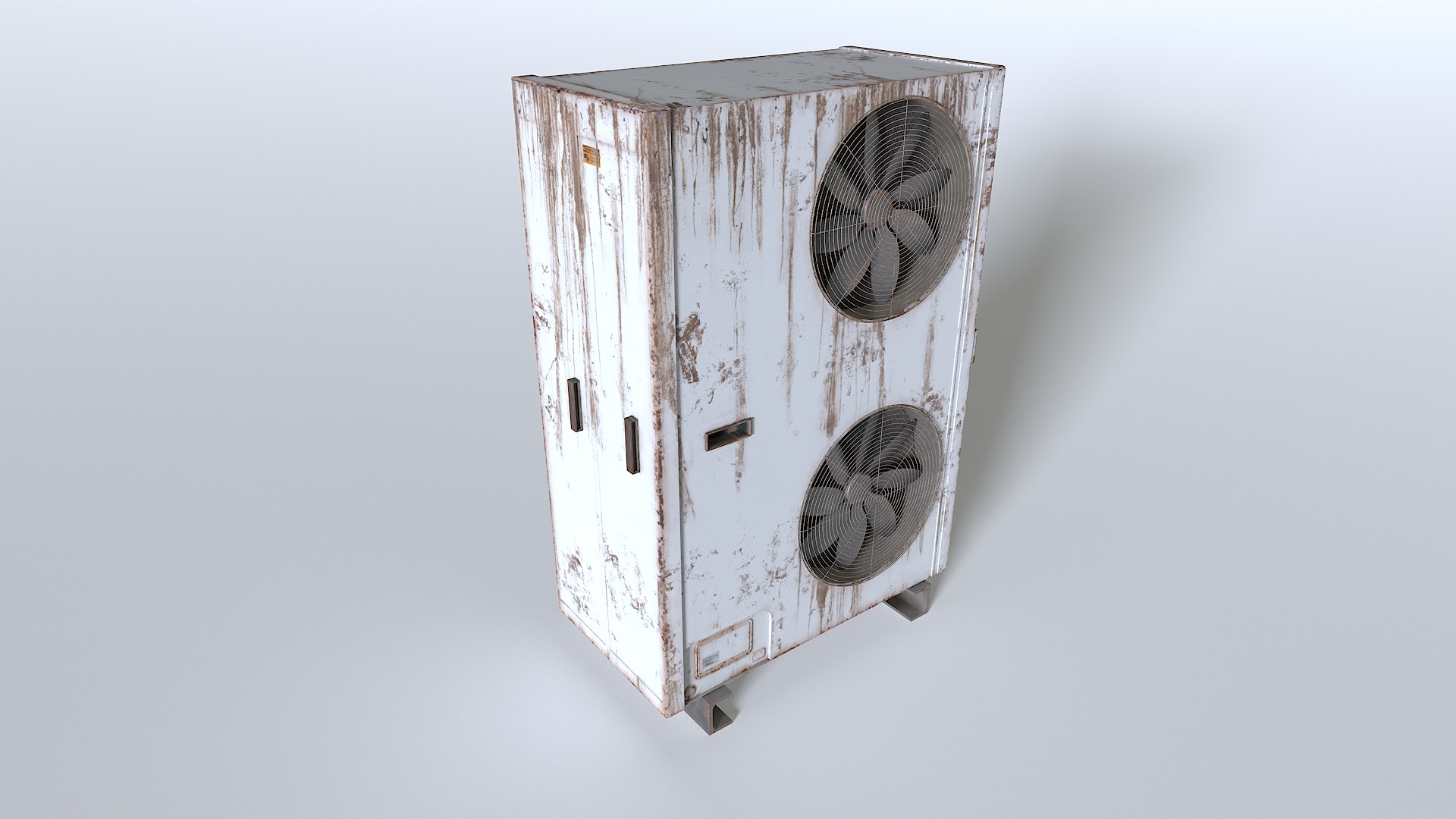 Rusty Rooftop AC hvac unit 2 Low-poly 3D model_5