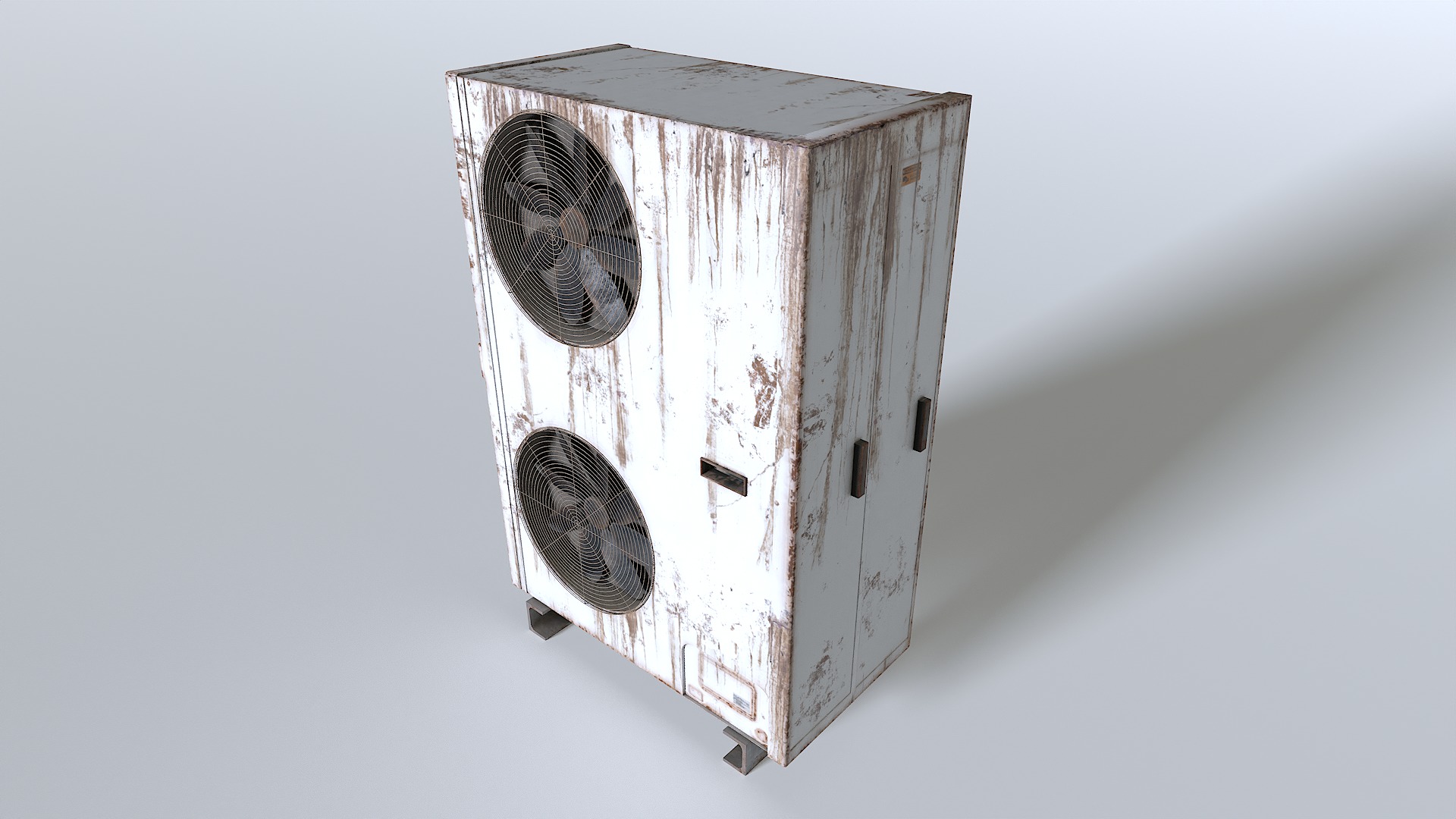Rusty Rooftop AC hvac unit 2 Low-poly 3D model_7