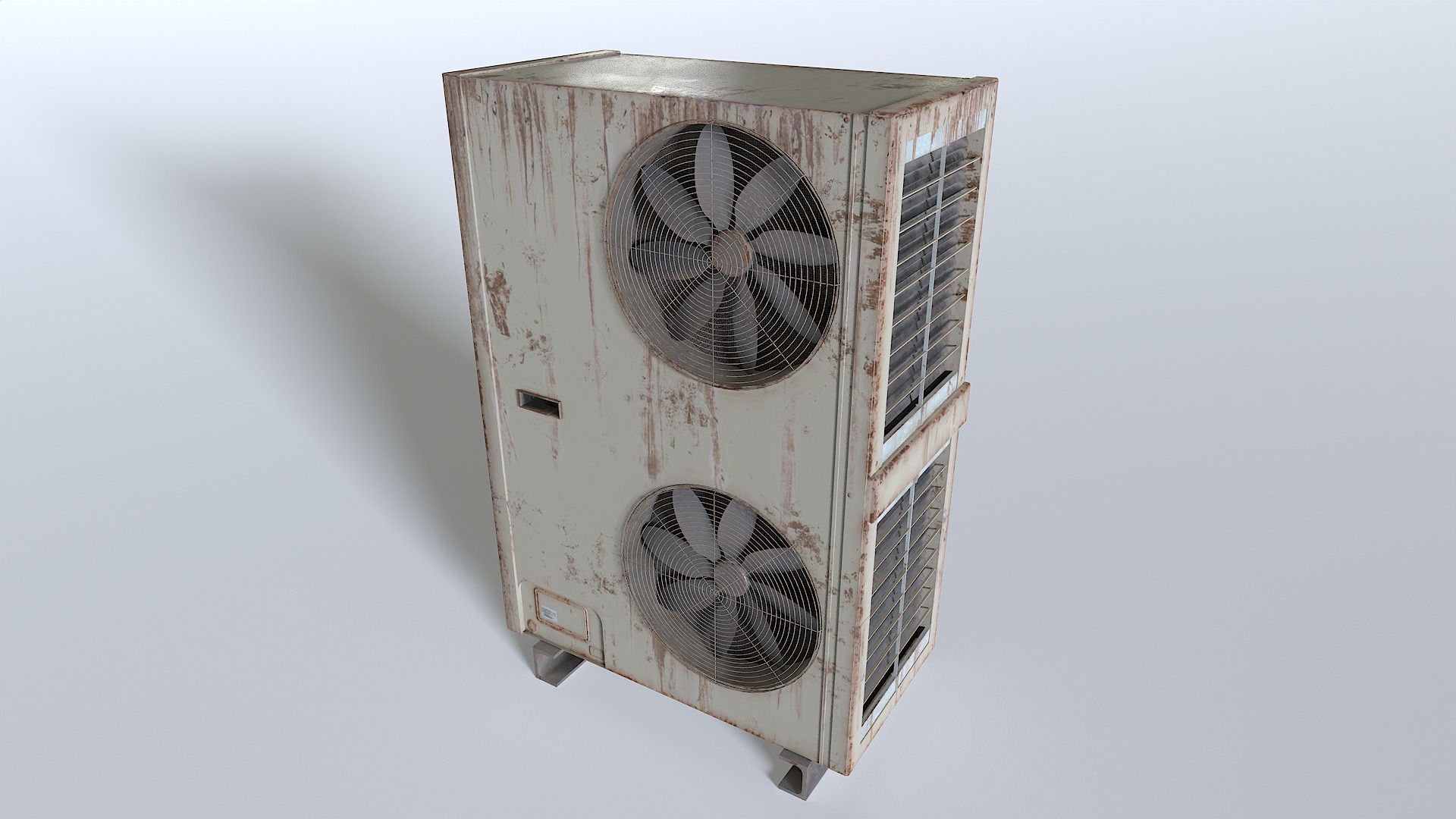 Rusty Rooftop AC hvac unit 2 Low-poly 3D model_2