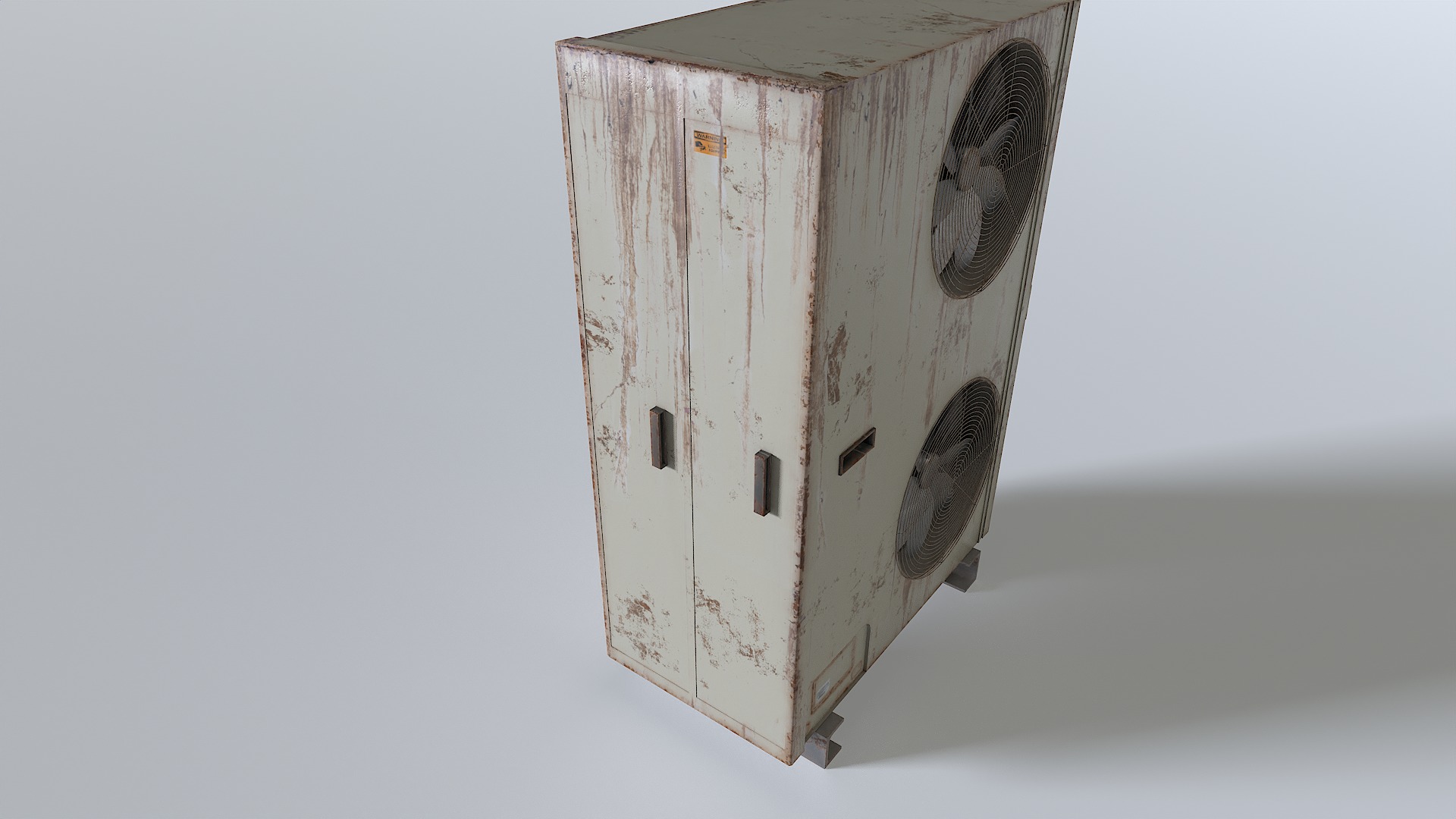 Rusty Rooftop AC hvac unit 2 Low-poly 3D model_4