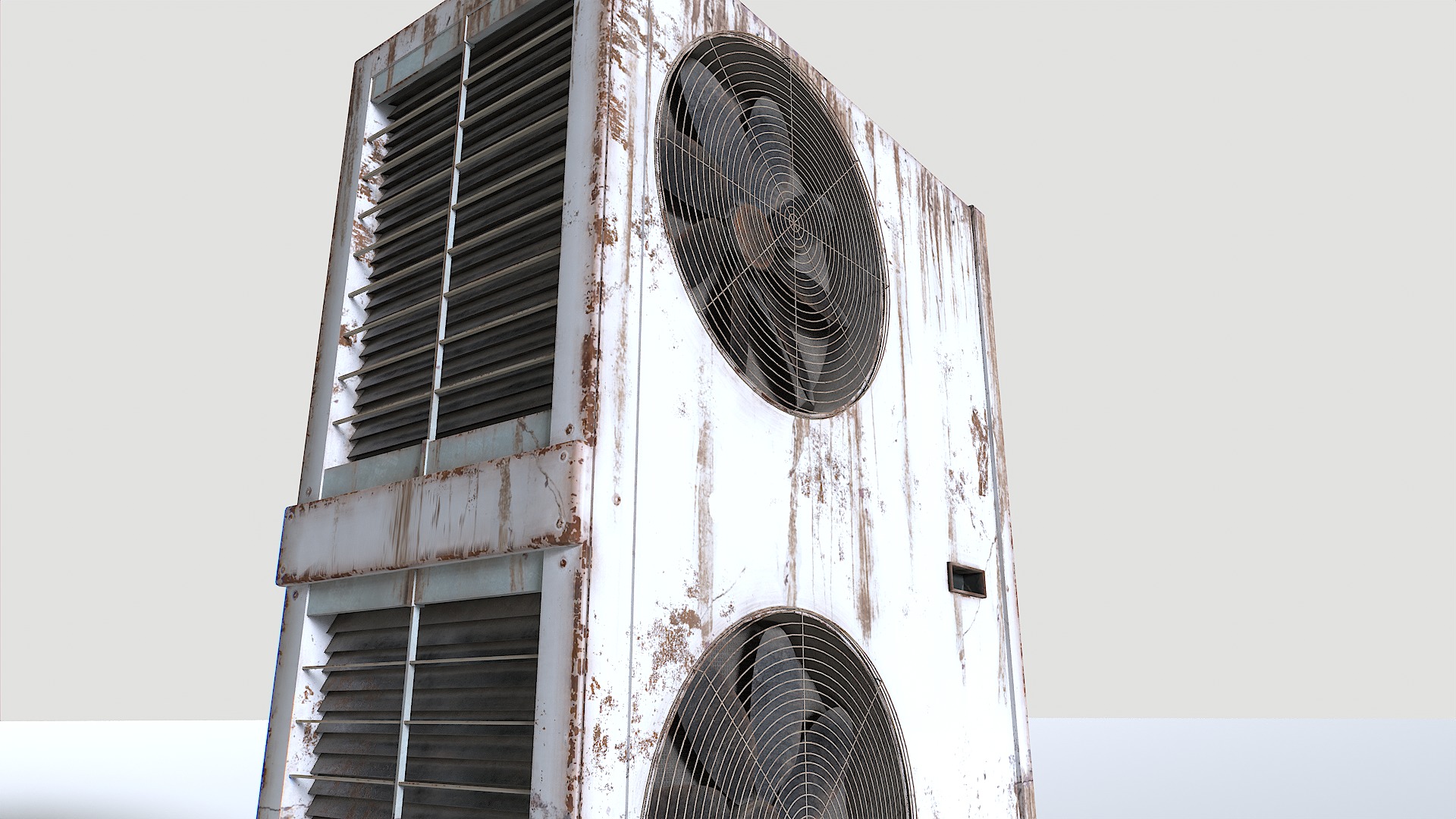 Rusty Rooftop AC hvac unit 2 Low-poly 3D model_11