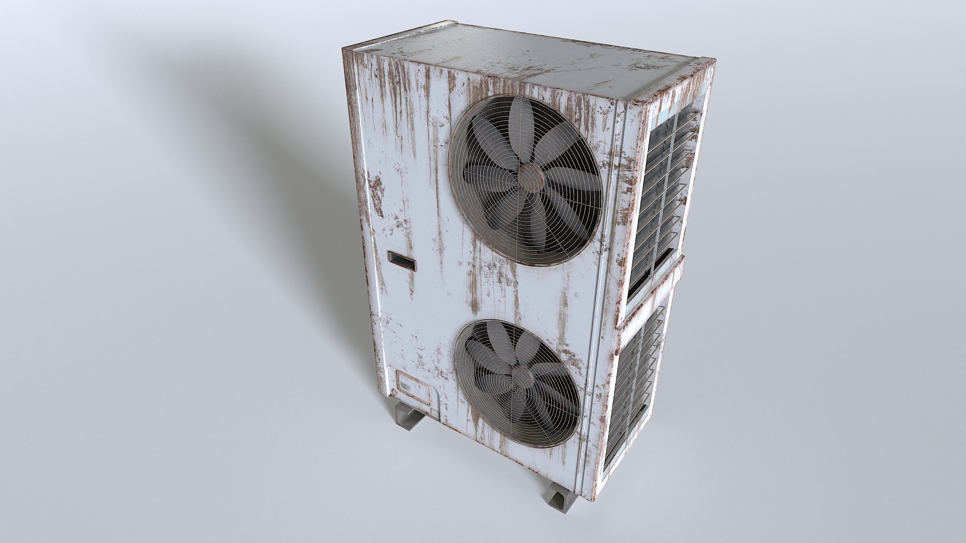 Rusty Rooftop AC hvac unit 2 Low-poly 3D model_3