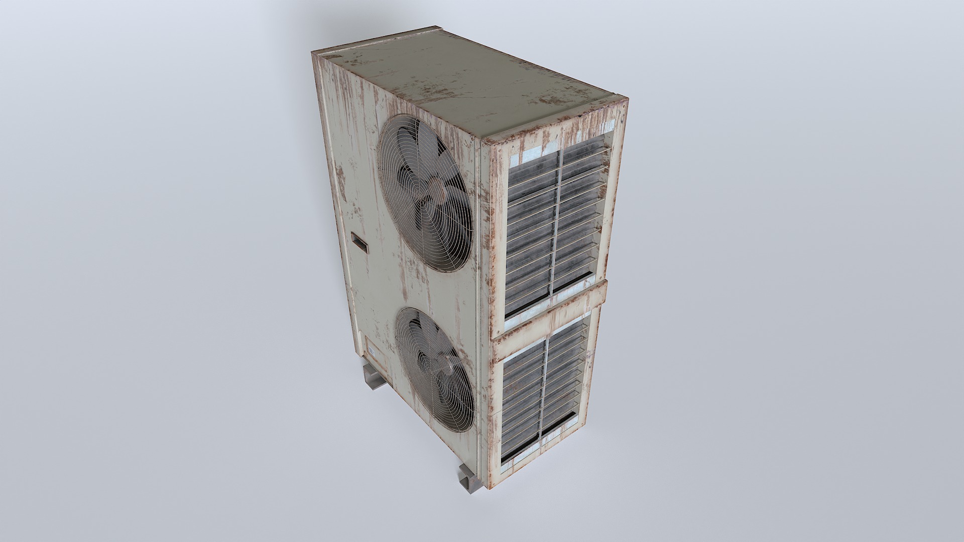 Rusty Rooftop AC hvac unit 2 Low-poly 3D model_1