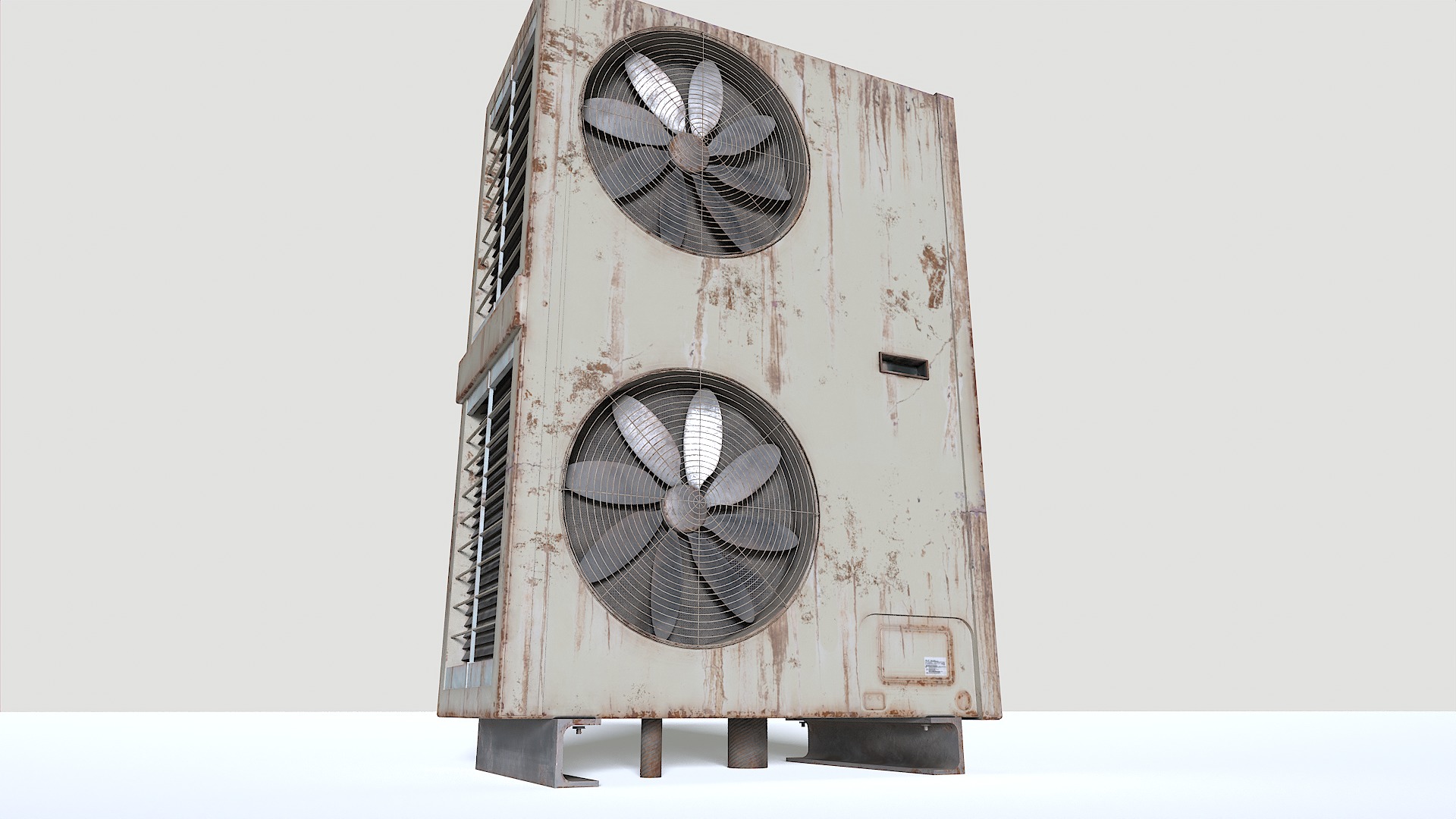 Rusty Rooftop AC hvac unit 2 Low-poly 3D model_8