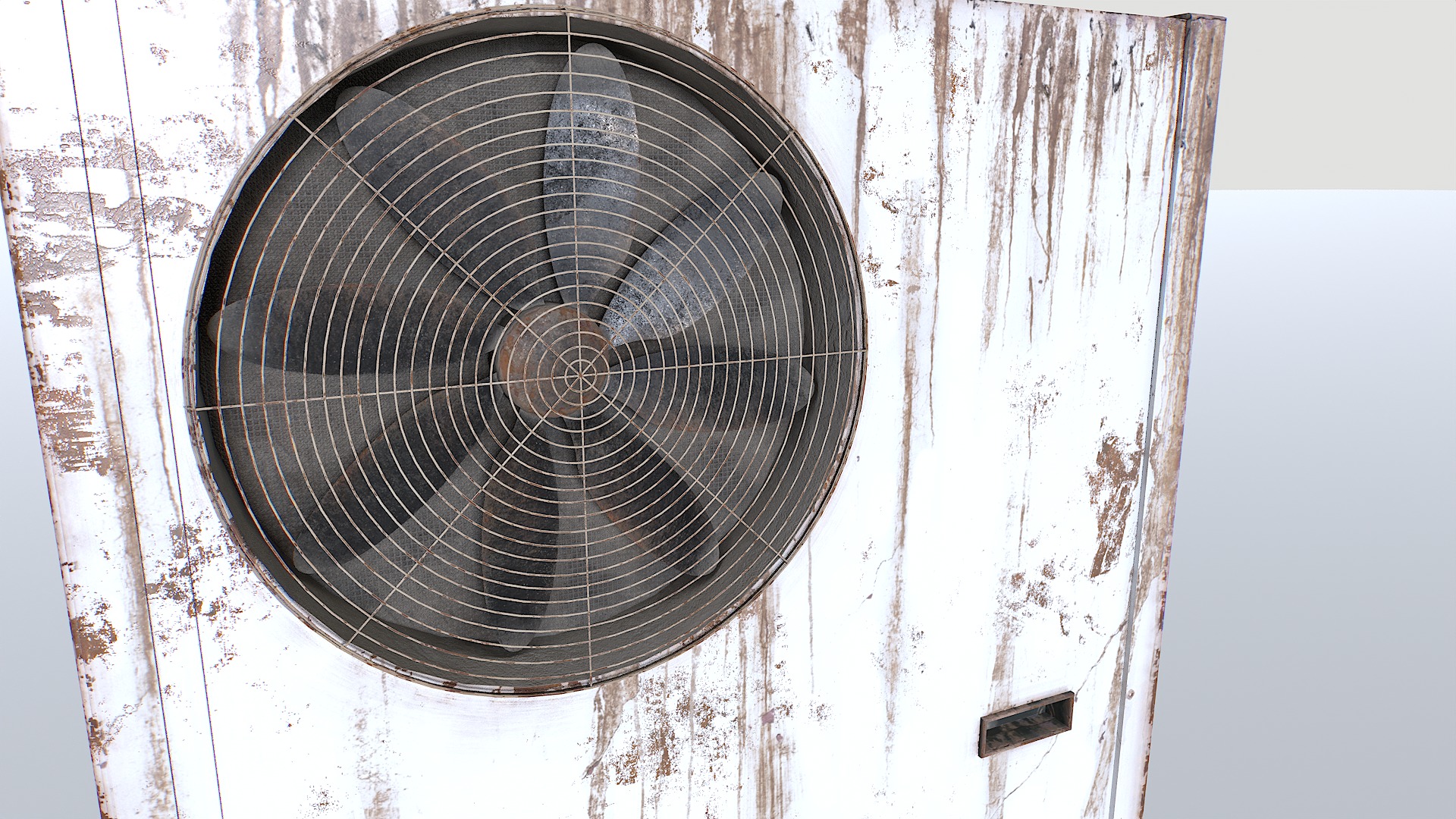 Rusty Rooftop AC hvac unit 2 Low-poly 3D model_9