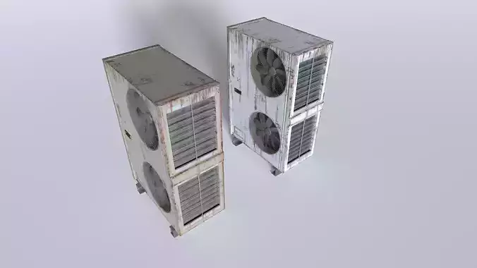 Rusty Rooftop AC hvac unit 2 Low-poly 3D model