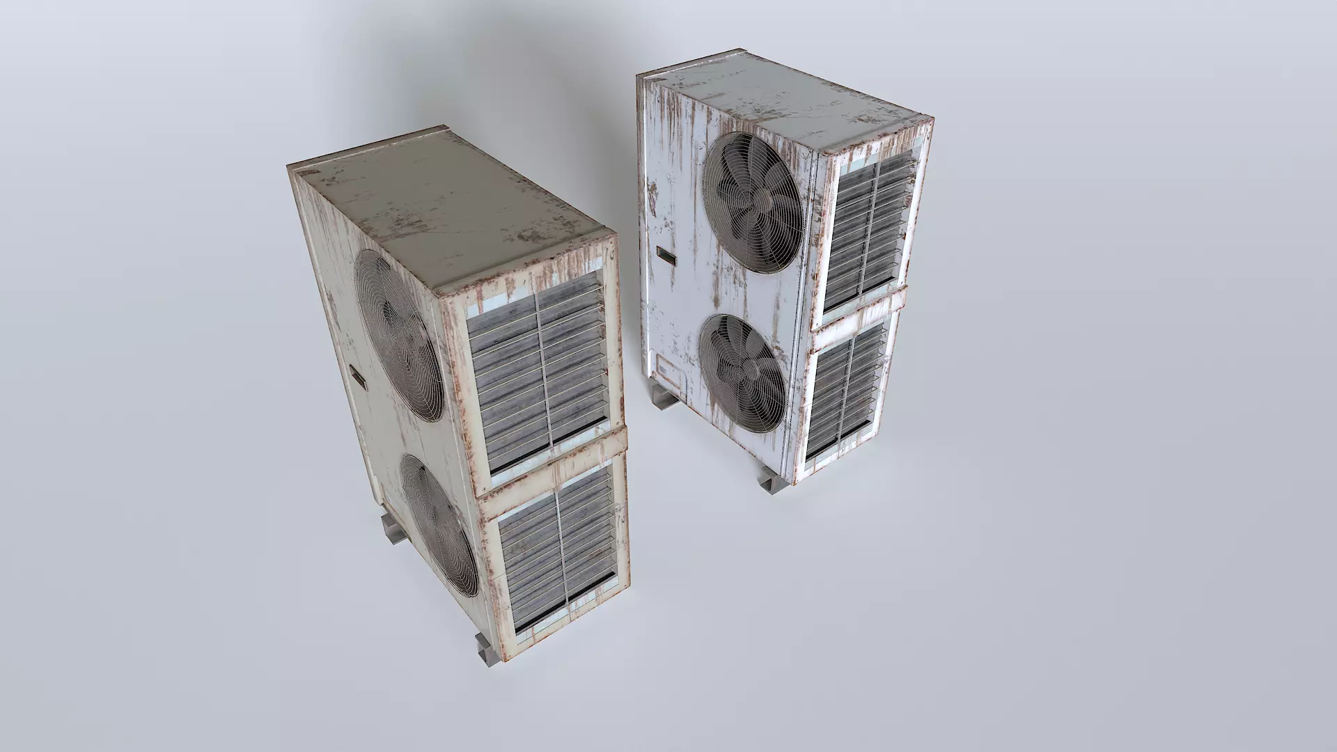 Rusty Rooftop AC hvac unit 2 Low-poly 3D model_0