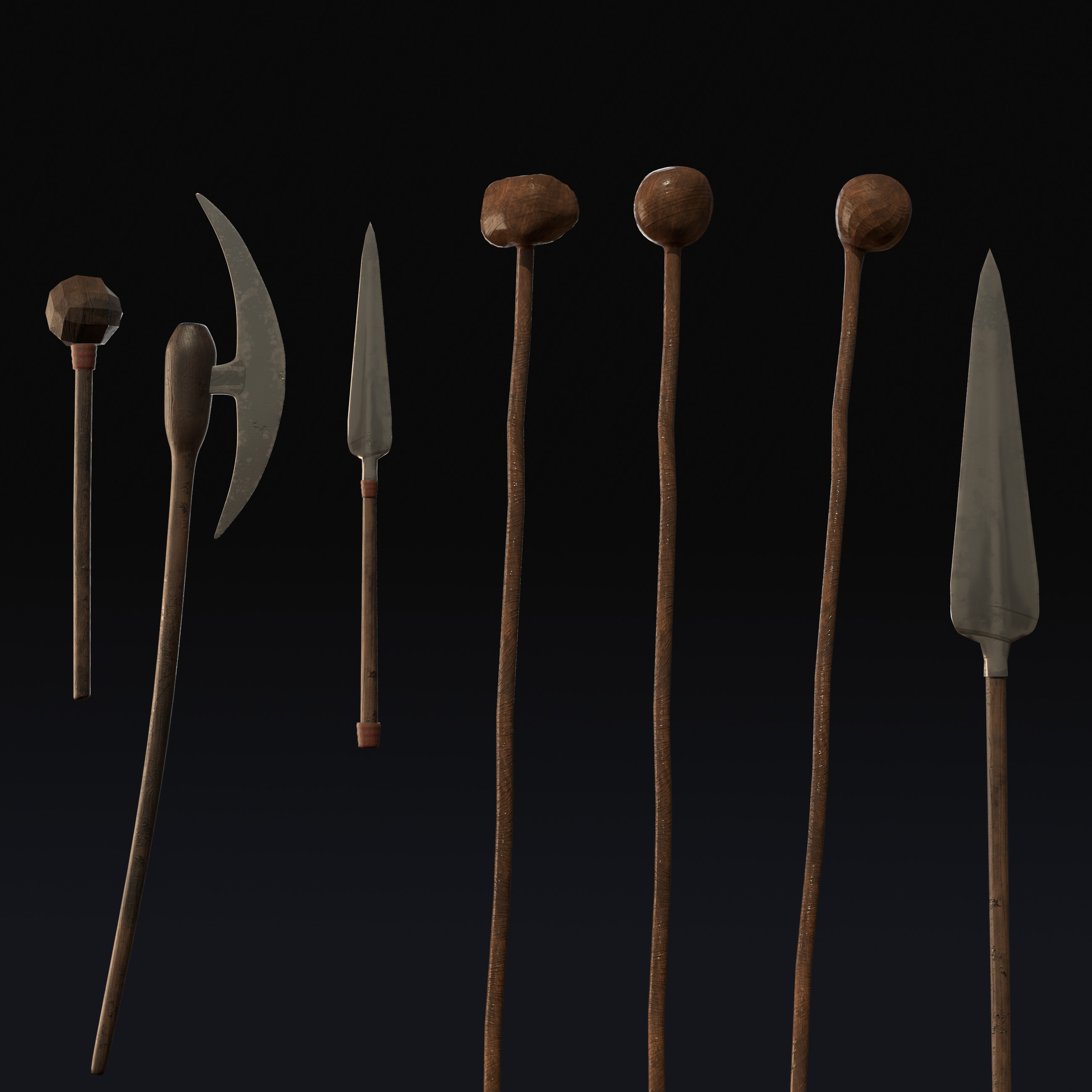 Zulu Warrior Set 3D model_4