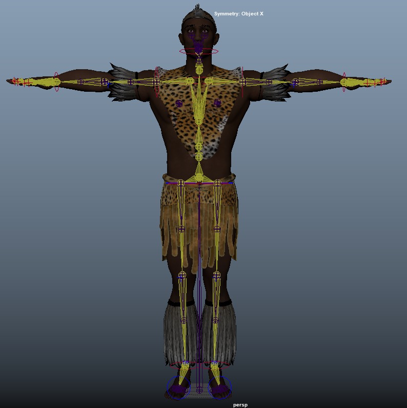 Zulu Warrior Set 3D model_3