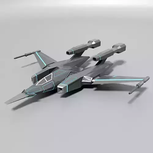 Generic spaceship fighter Low-poly 3D model