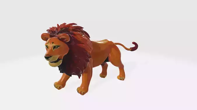 Wild Lion High Poly Modell PBR