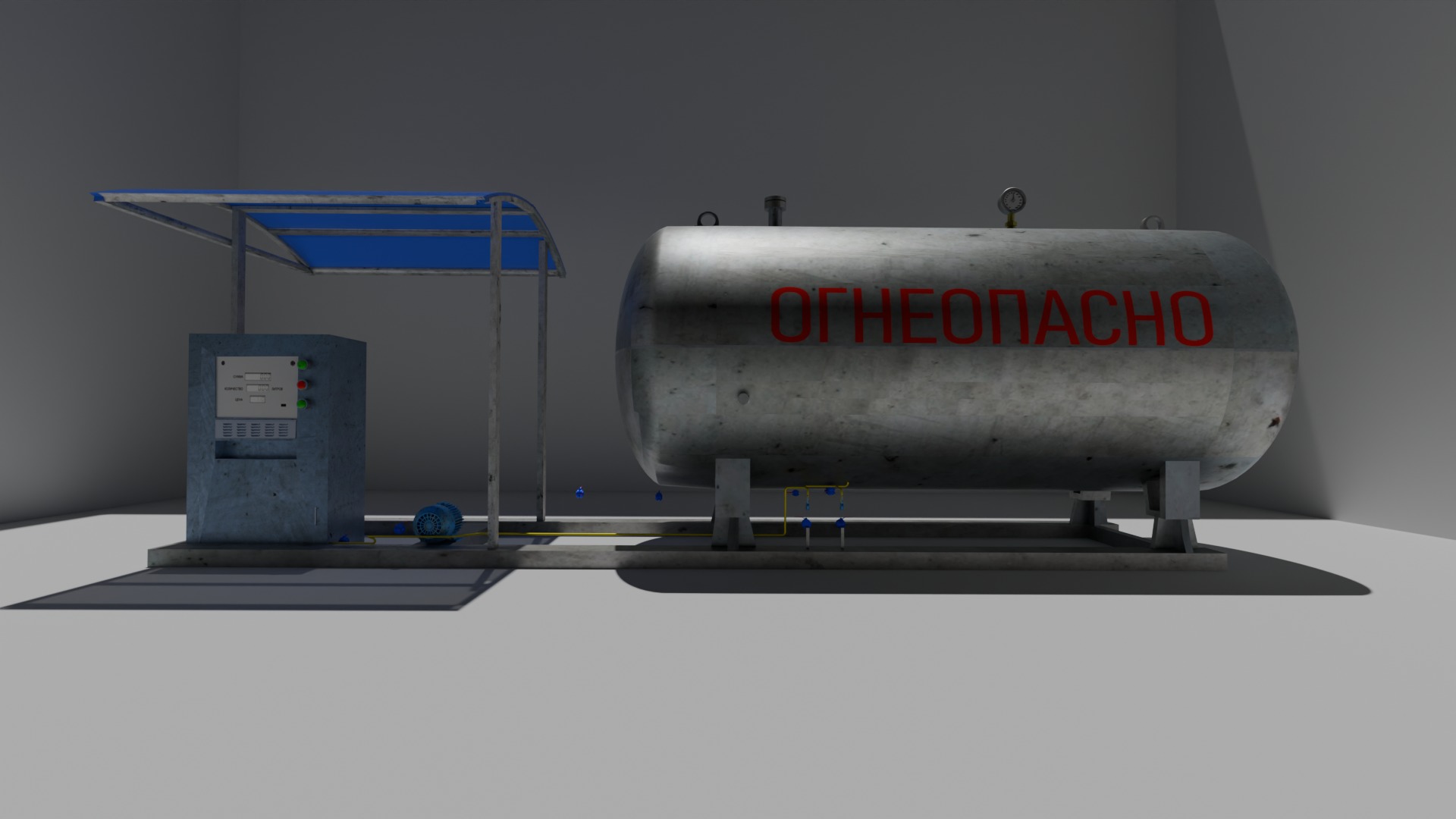 Gas station Free low-poly 3D model_4