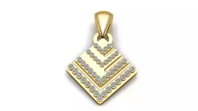 ELEGANT DIAMOND SHAPE PENDANT 3D PRINTABLE MODEL 