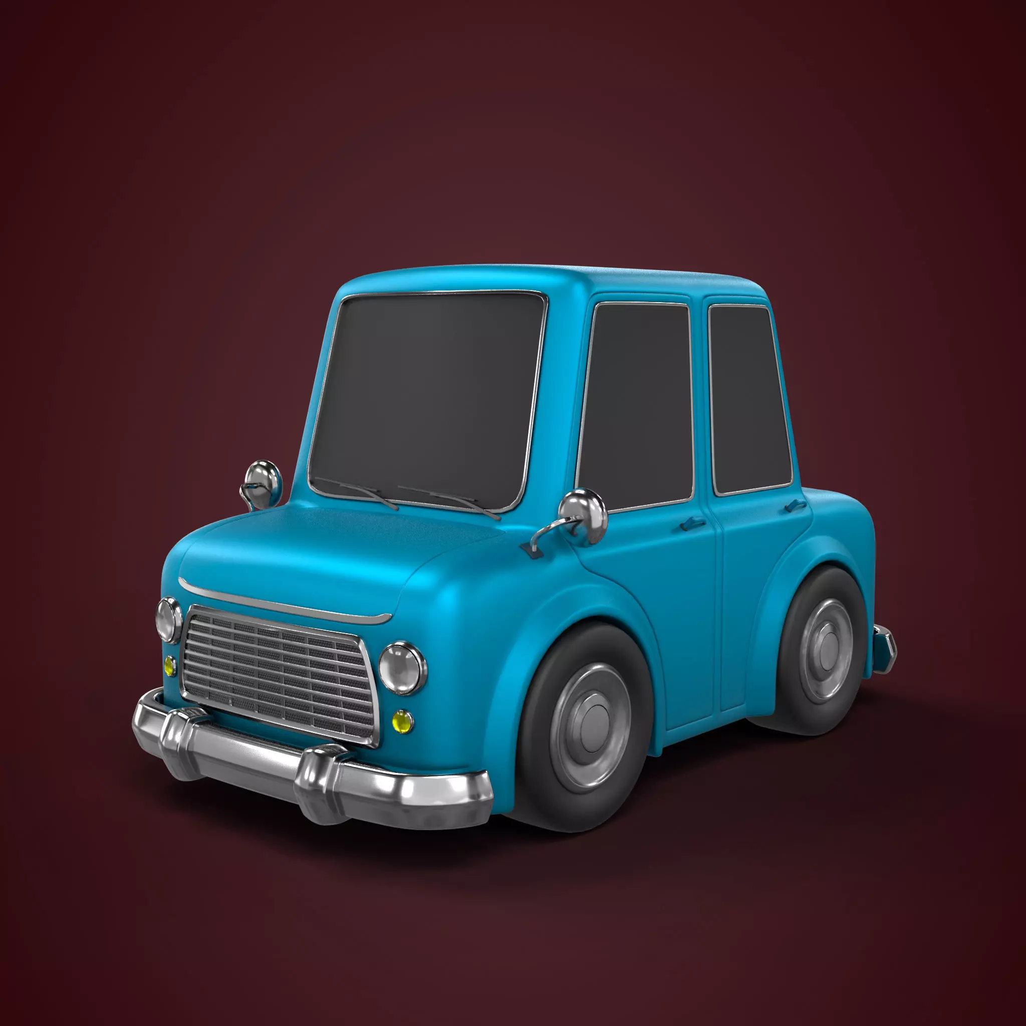Cartoon Car Low-poly 3D model