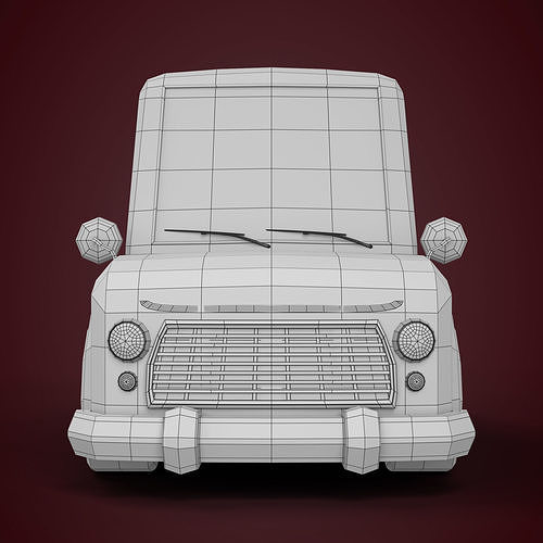 Cartoon Car  Low-poly 3D model 7