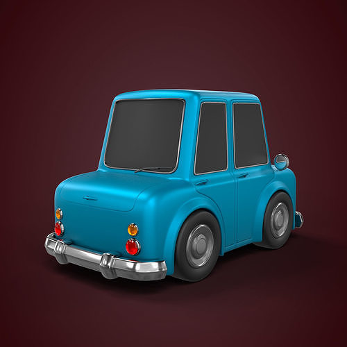 Cartoon Car  Low-poly 3D model 5