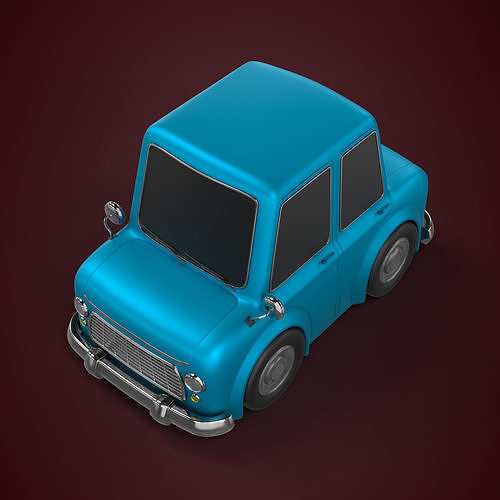 Cartoon Car  Low-poly 3D model 6