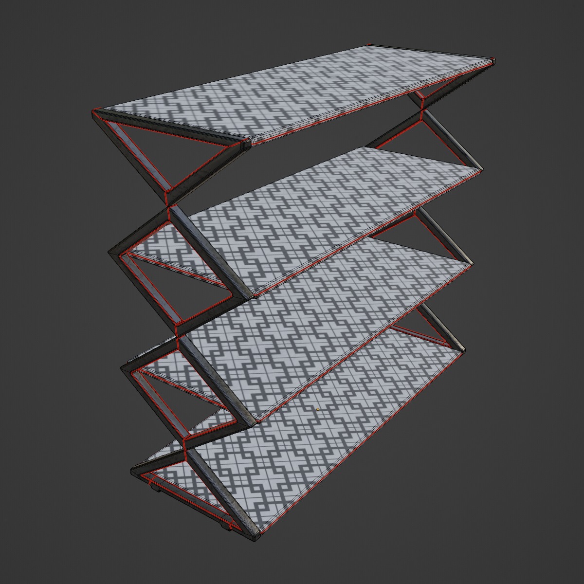 Shoe Rack 01 Low-poly 3D model_7