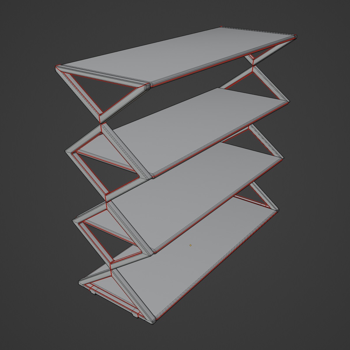 Shoe Rack 01 Low-poly 3D model_9