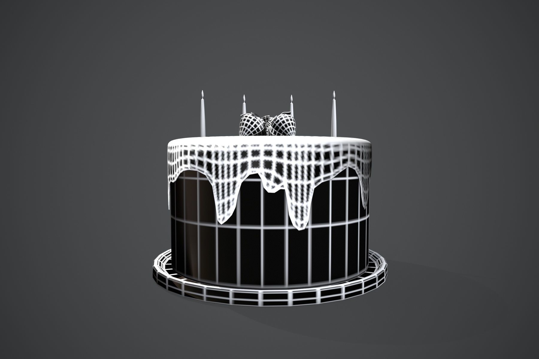 Strawberry Cake Free low-poly 3D model_8