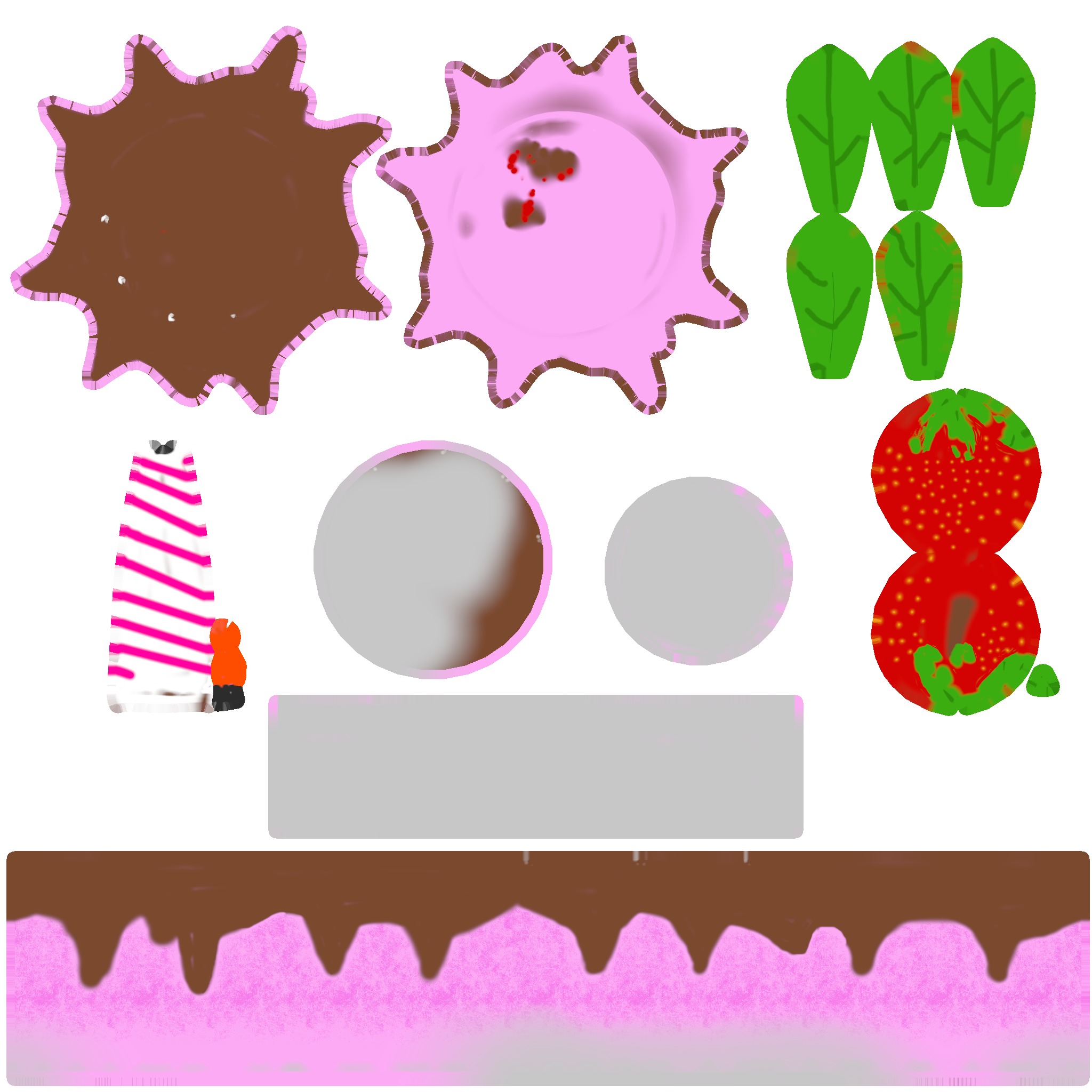 Strawberry Cake Free low-poly 3D model_13