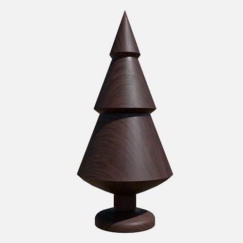 Wood tree decor 1 Low-poly 3D model