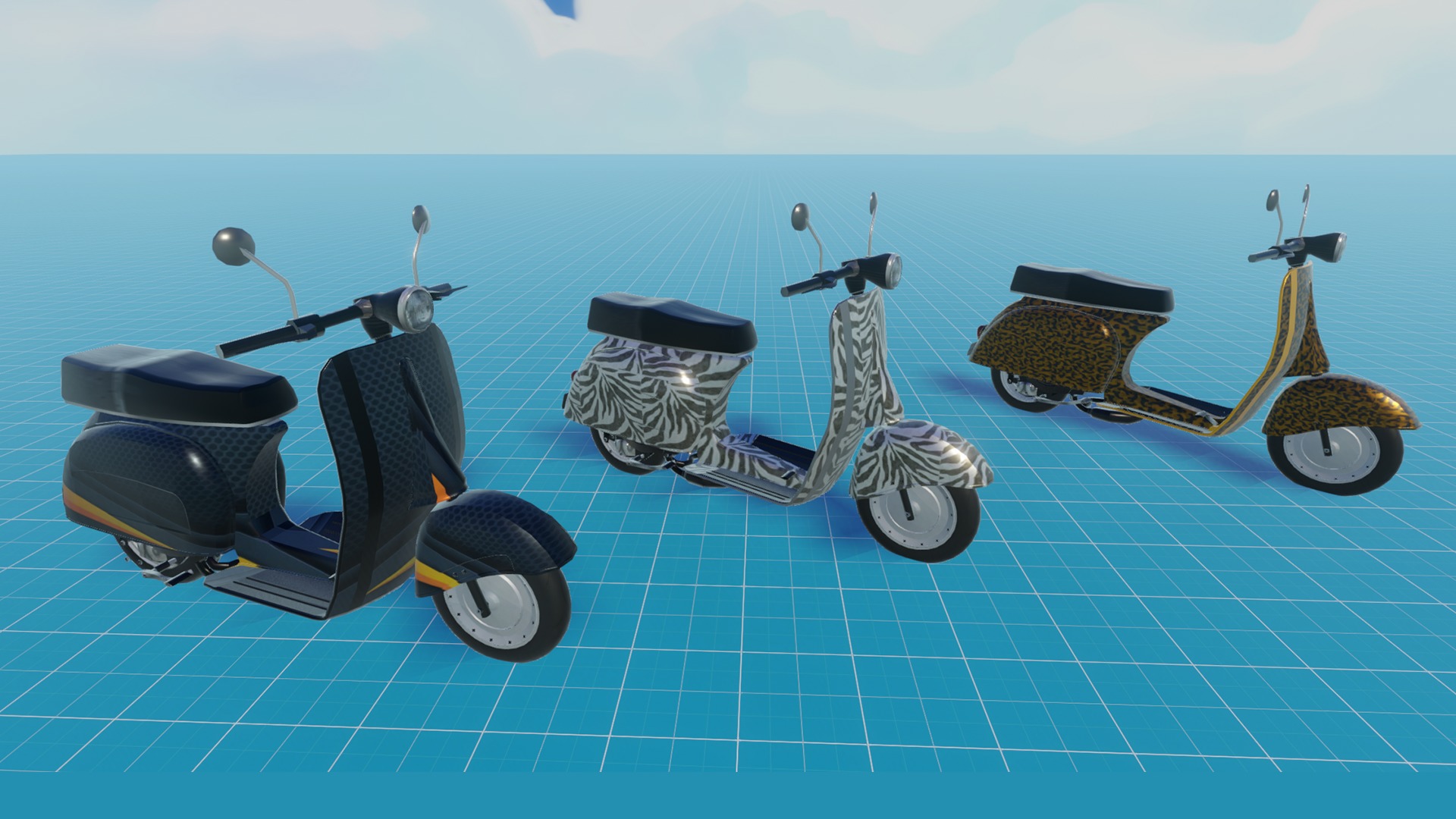 Motorcycle Pack - Scooter Bikes Low-poly 3D model_2