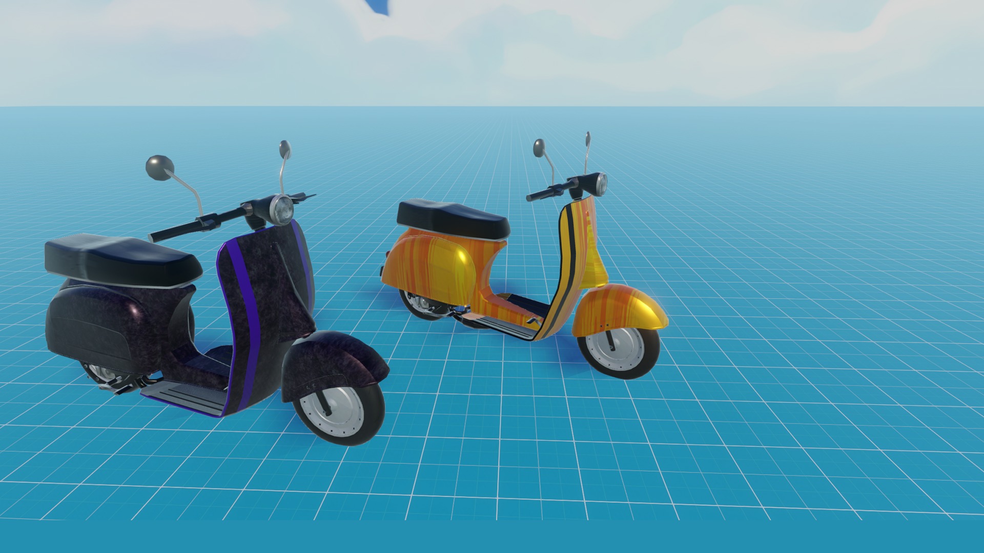 Motorcycle Pack - Scooter Bikes Low-poly 3D model_3
