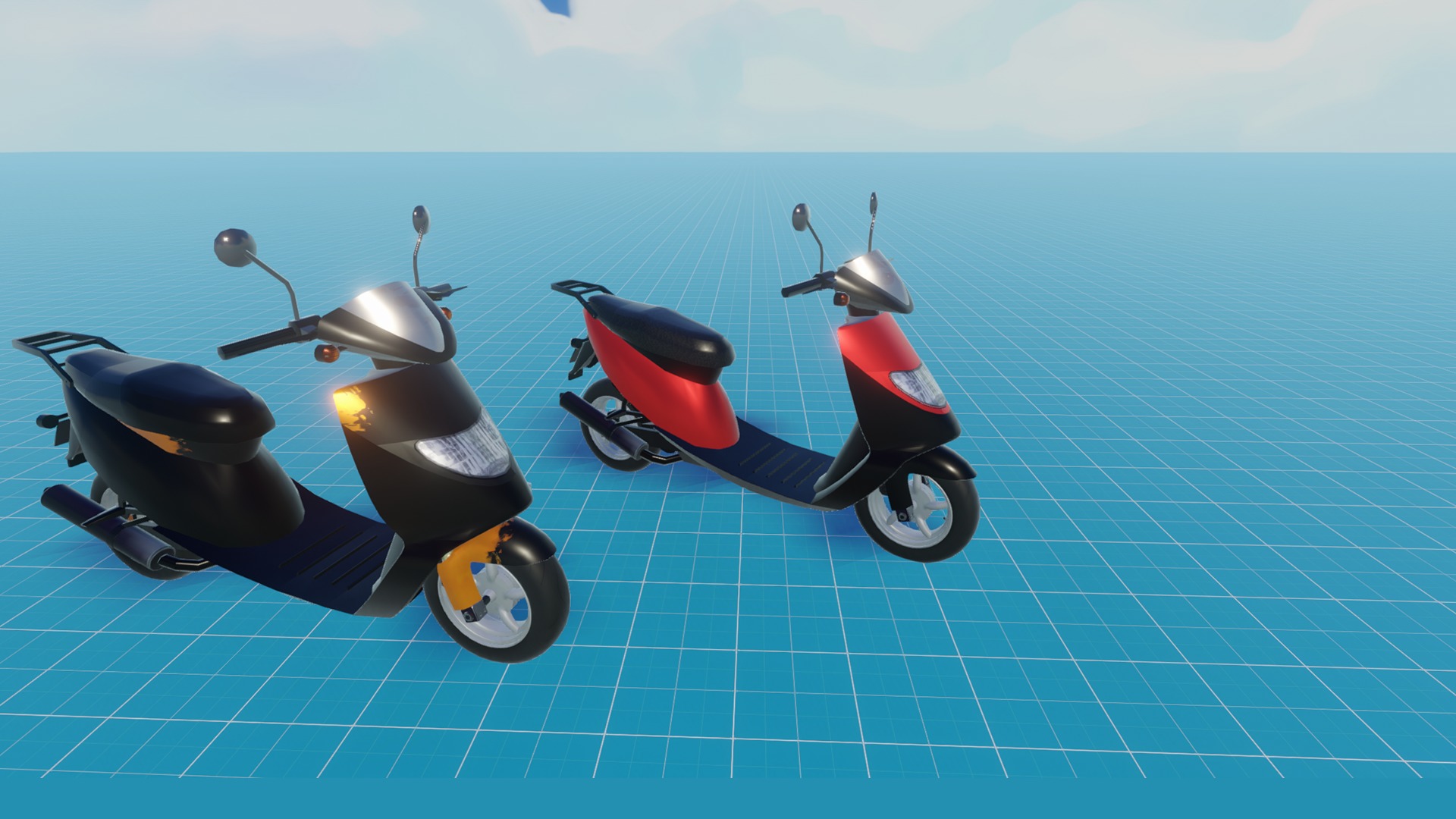 Motorcycle Pack - Scooter Bikes Low-poly 3D model_4