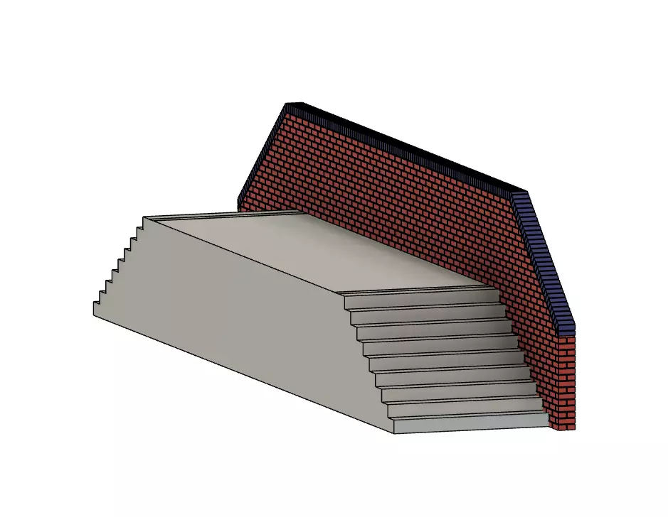 Model Railway Platform Access Steps V2 3D print model_0