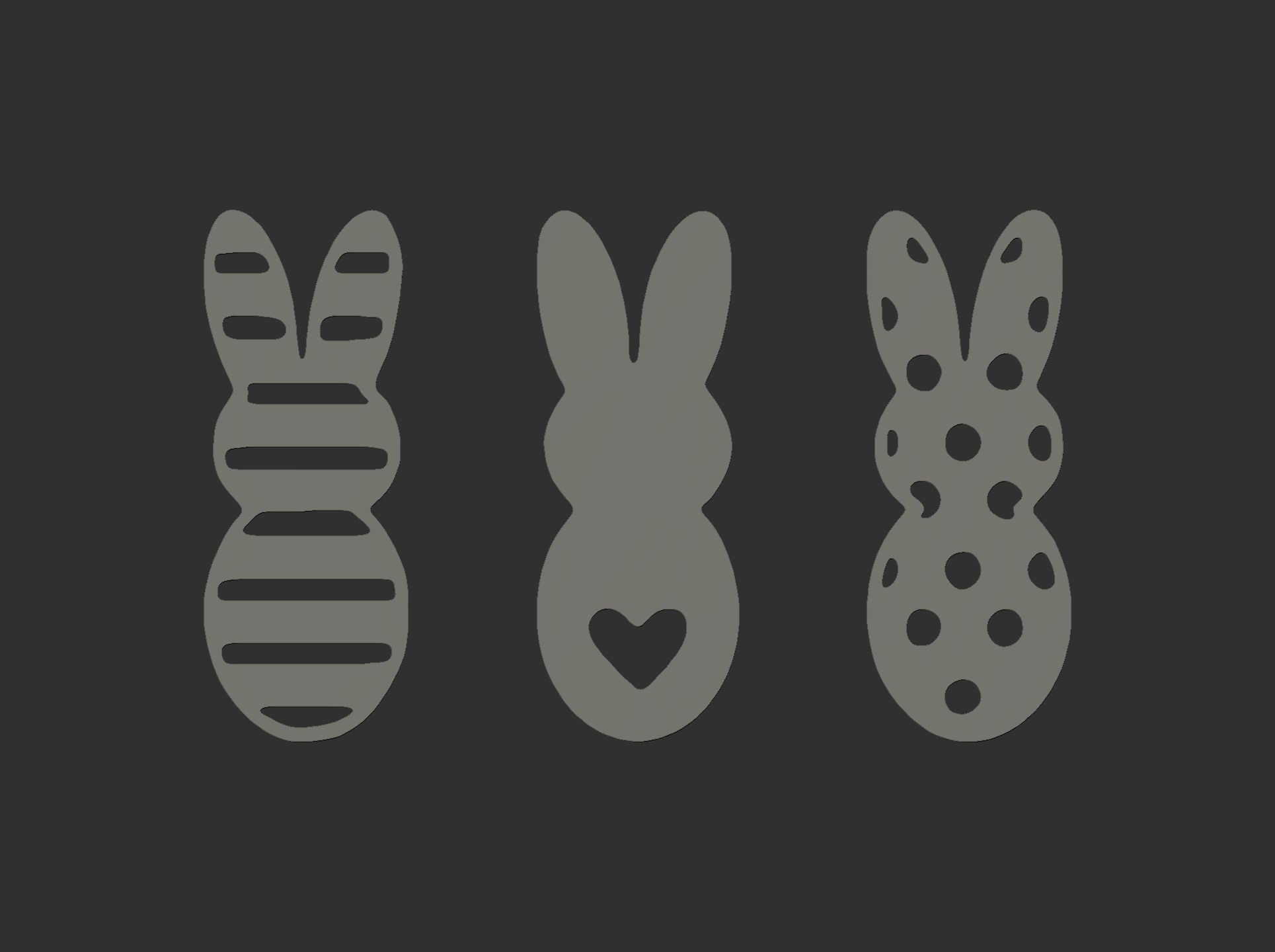 easter bunny wall decor  3D print model_1