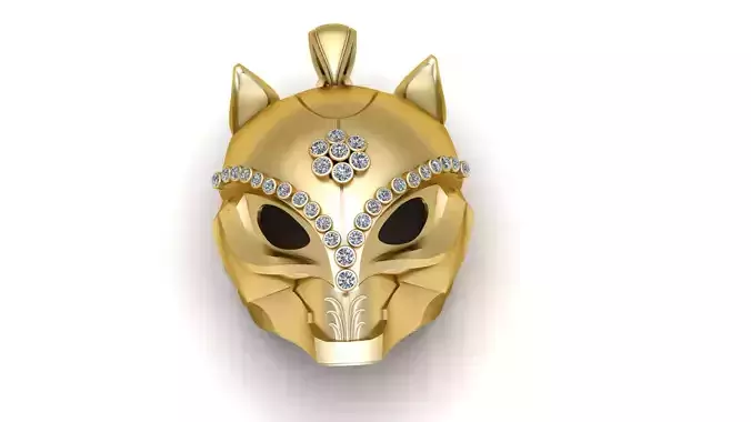 TIGER FACE MASK PENDANT 3D PRINTABLE MODEL