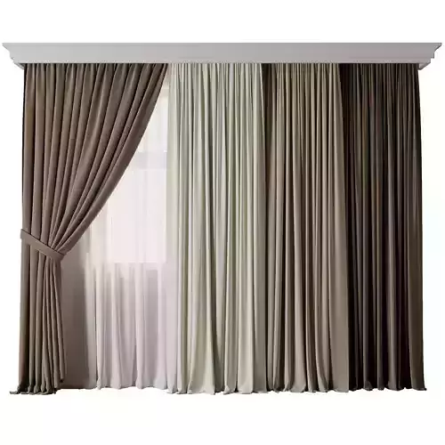 Classic Curtain with rod brown Curtains Collections 003 HBH
