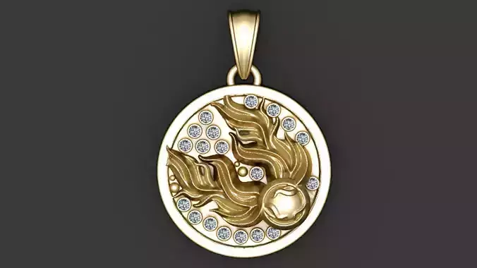 HIP HOP COIN PENDANT 3D PRINTABLE MODEL