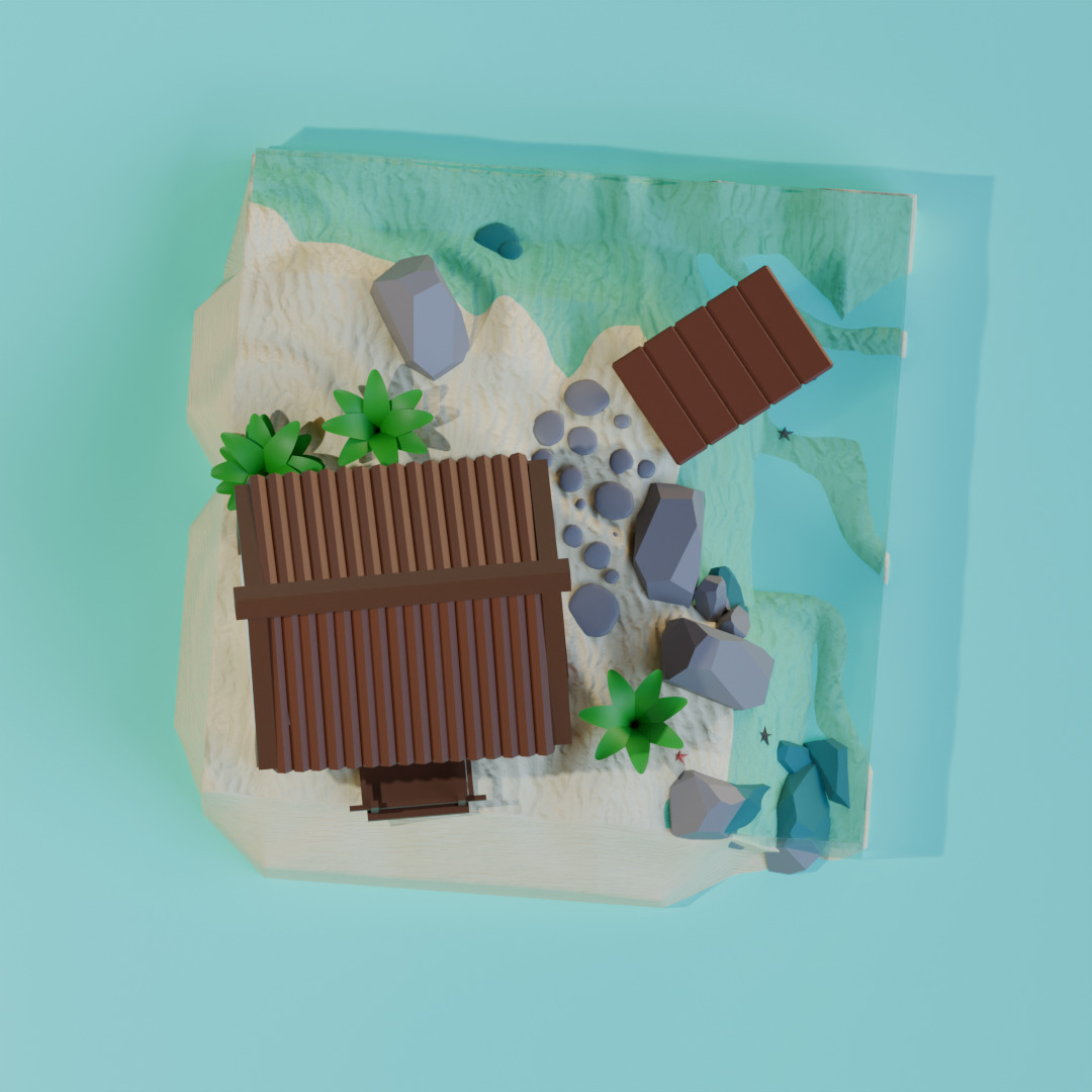 Small Beach Hut 3D model_4