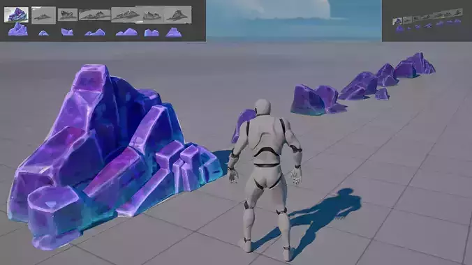 Magical Crystals Fantasy Modular Game Ready stylized asset pack