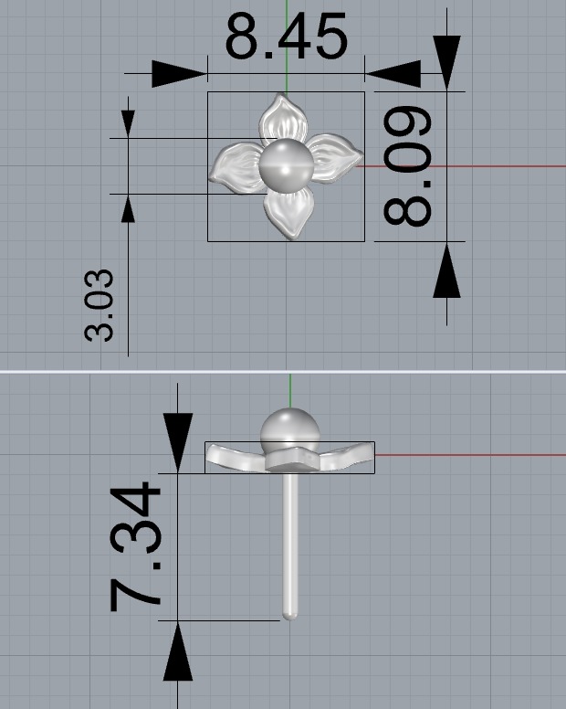 Pearl earring 3D print model_3