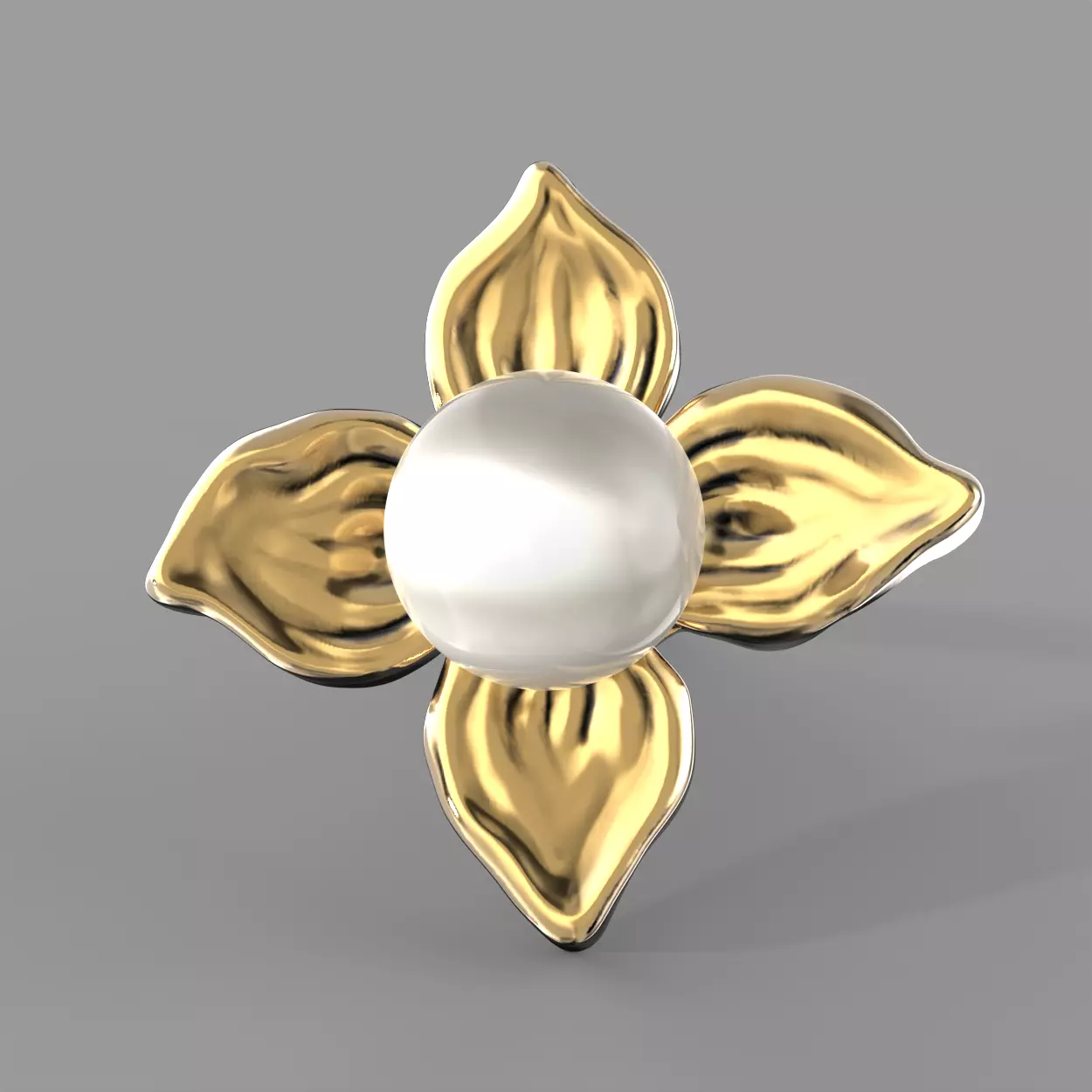 Pearl earring 3D print model_0