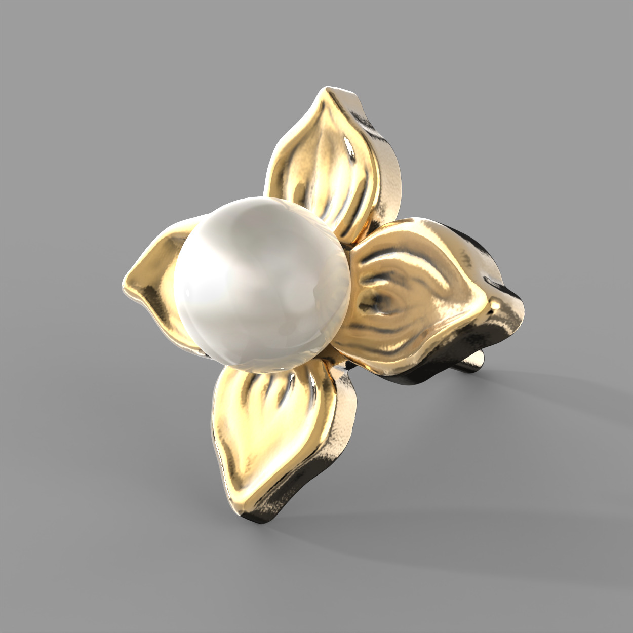 Pearl earring 3D print model_1