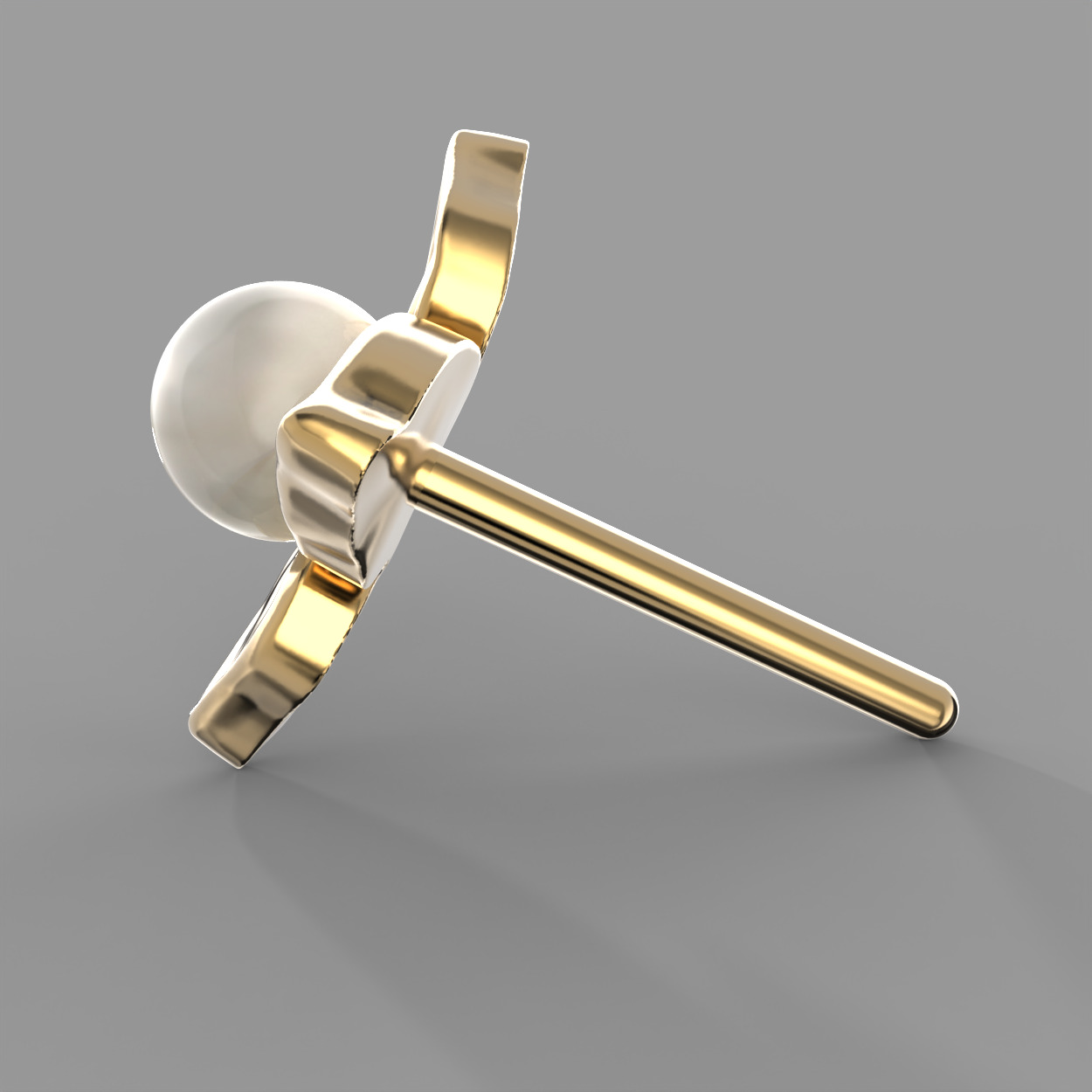 Pearl earring 3D print model_2
